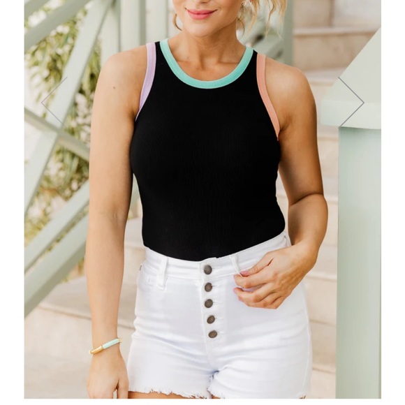 Pink Lily Tops - Color block bodysuit